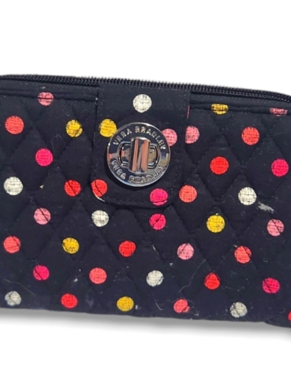 Vera Bradley-Black and Multicolored Polka Dot Wallet